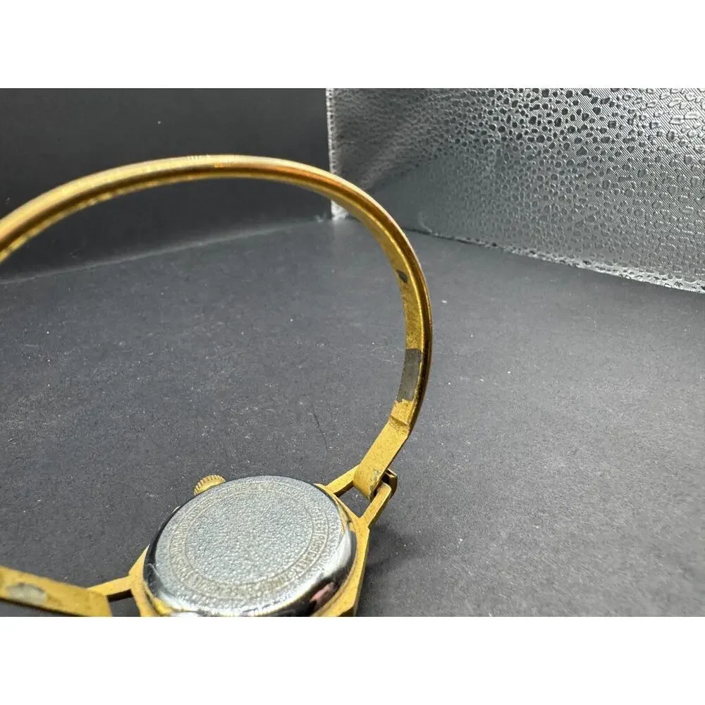 Chalet Shockresistant Swiss Made Diamond Tooled Watch Gold Tone Bangle Band